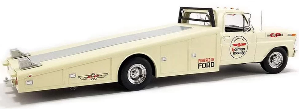 Acme 1/18 1970 Ford F-350 Ramp Truck Beige With Graphics "Holman Moody" Limited Edition - Image 2