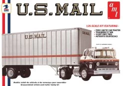 AMT 1/25 Ford C600 US Mail Truck With USPS Trailer