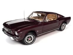 Auto World 1/18 1965 Ford Mustang 2+2 Vintage Burgundy Metallic