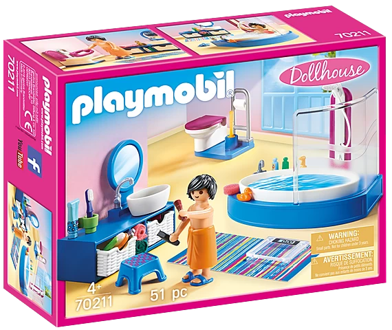 Playmobil Dollhouse Bathroom With Tub