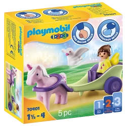 Playmobil 1 2 3 Unicorn Carriage With Fairy