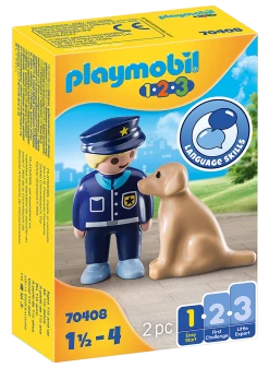 Playmobil 1 2 3 Police Officer With Dog
